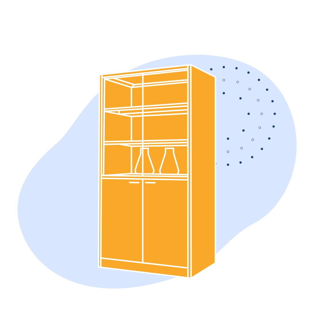 Шкаф лабораторный 1200 ШР Квадро 1200х500х2000 мм