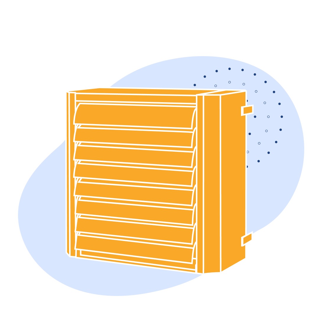 Воздушно-отопительный агрегат 6300 м3/ч 73 кВт 150/70 °С