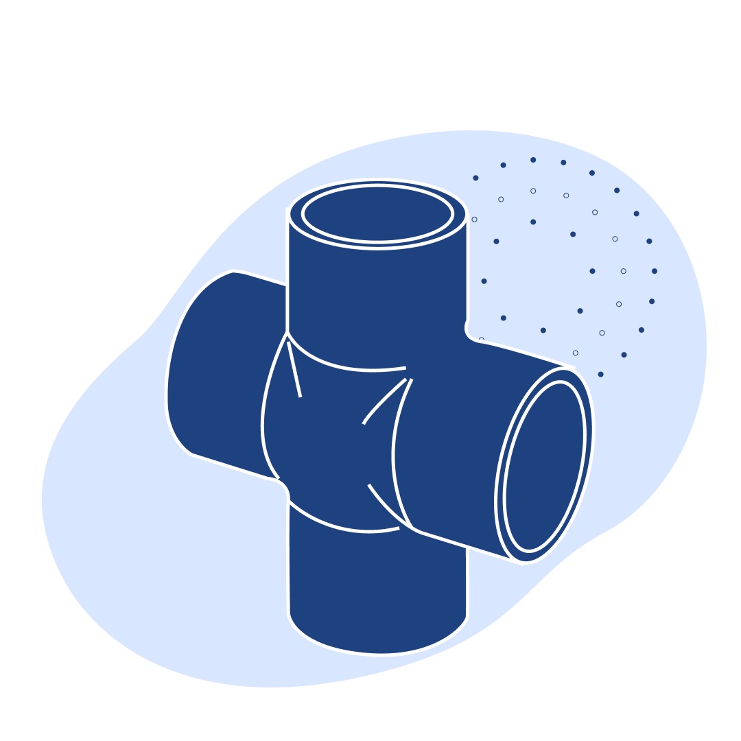 Крестовиная медная под пайку 53.6 мм М2р ГОСТ 32590-2013