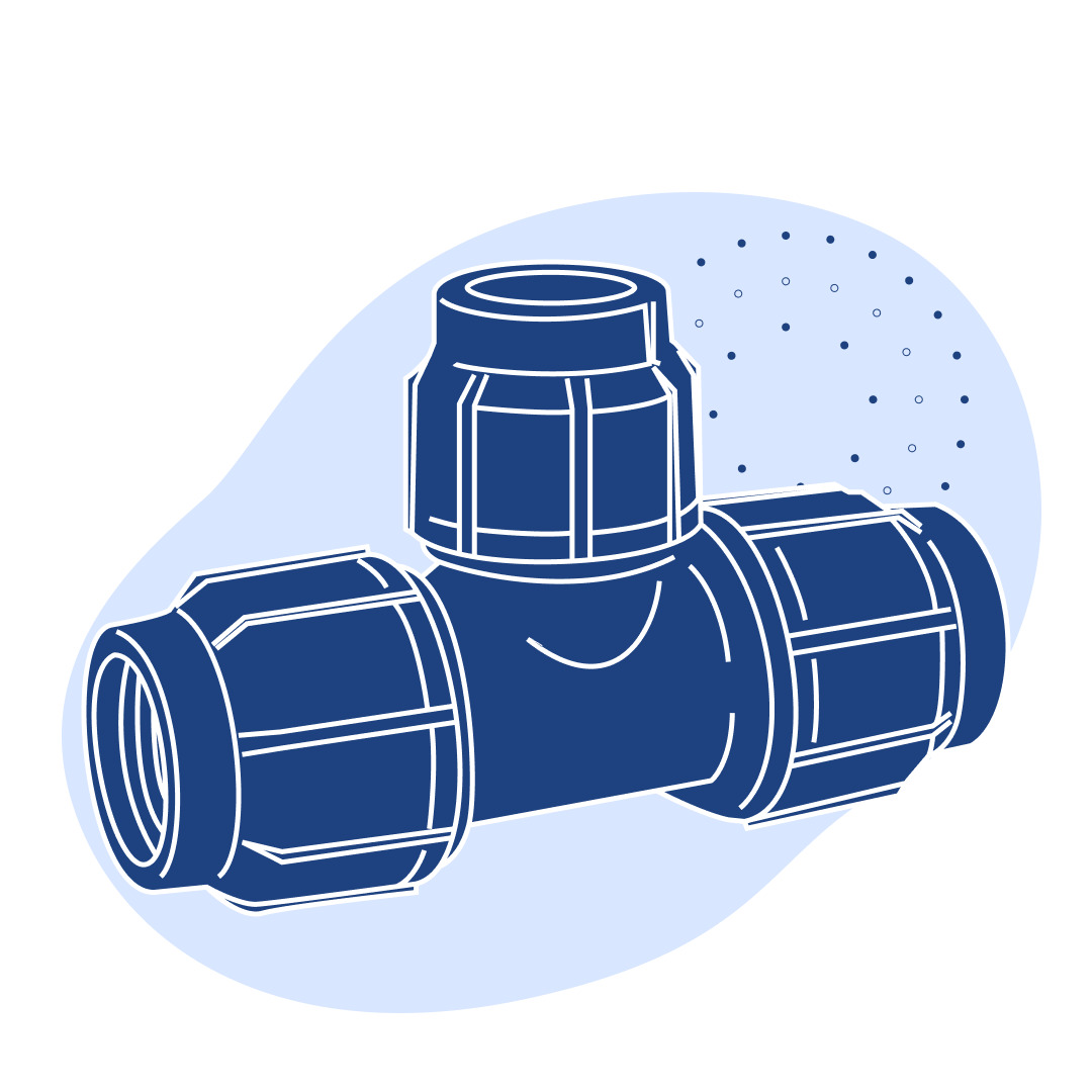 Тройник ПНД переходной 75x63 мм